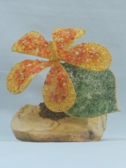 Hibiskus (± 10 cm) mit Karneol und gelbem Jaspis